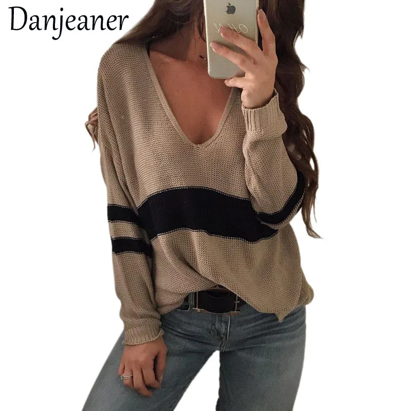 Danjeaner 2018 Autumn New College Wind Ladies V-neck Sweater Long-sleeved Loose Long Pullovers Jumper Plus Size Knitting Tops
Danjeaner 2018 Autumn New College Wind Ladies V-neck Sweater Long-sleeved Loose Long Pullovers Jumper Plus Size Knitting Tops