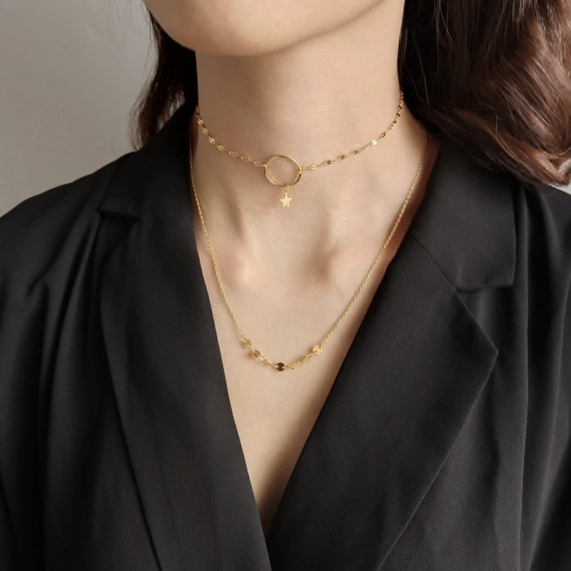 LouLeur 925 sterling silver star choker necklace gold fashion clavicular chain exquisite necklace for women birthday jewelry
LouLeur 925 sterling silver star choker necklace gold fashion clavicular chain exquisite necklace for women birthday jewelry