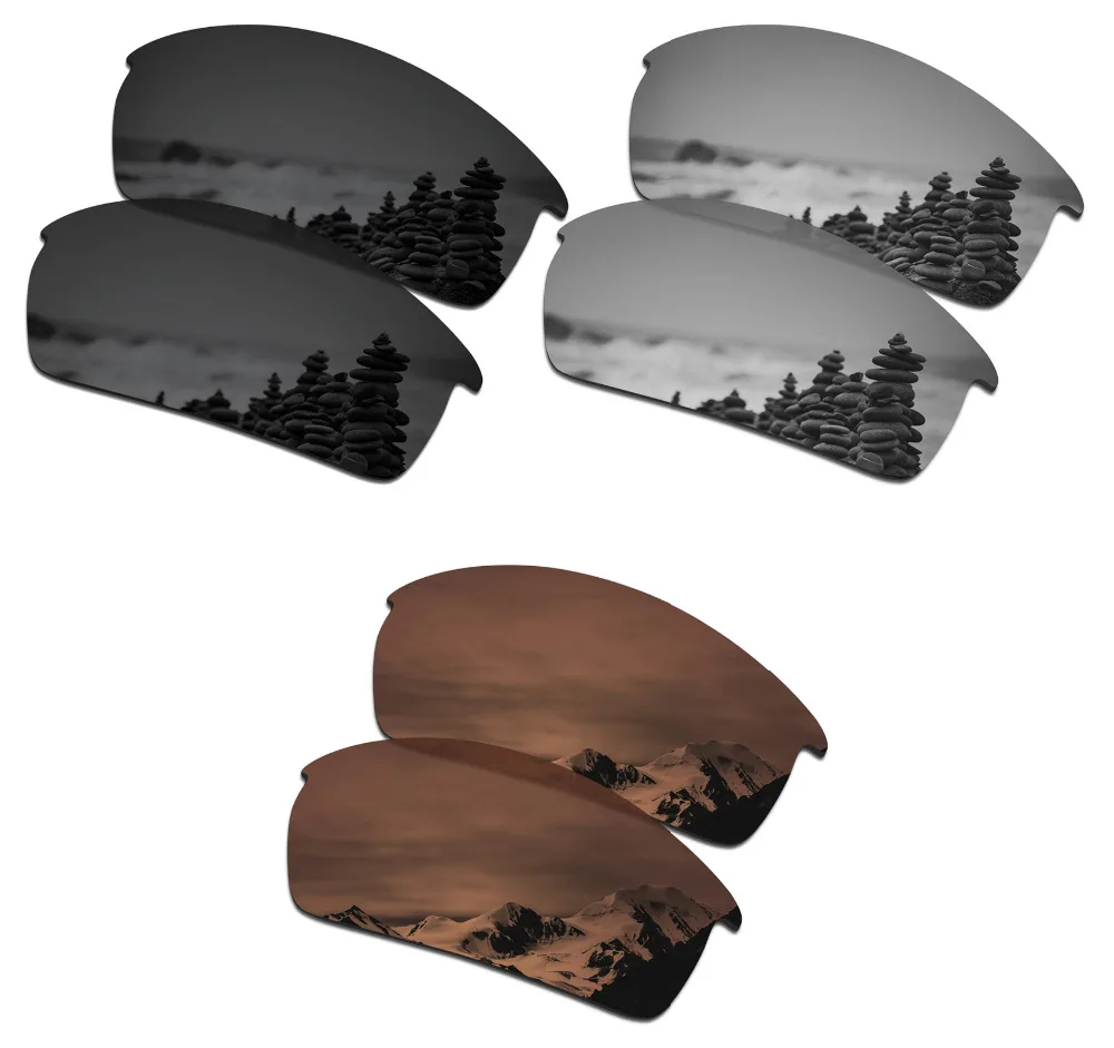 SmartVLT 3 Pairs Polarized Sunglasses Replacement Lenses for Oakley Bottlecap Stealth Black and Silver Titanium and Amber Brown
SmartVLT 3 Pairs Polarized Sunglasses Replacement Lenses for Oakley Bottlecap Stealth Black and Silver Titanium and Amber Brown