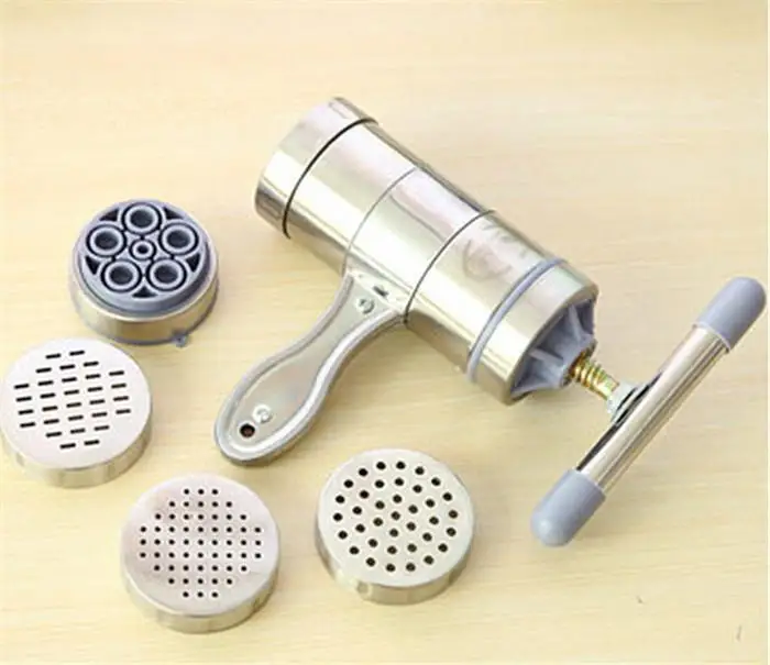 50 шт./лот машина для изготовления лапши из нержавеющей стали с 5 моделями ручной пресс машина для макаронных изделий 
50 шт./лот машина для изготовления лапши из нержавеющей стали с 5 моделями ручной пресс машина для макаронных изделий