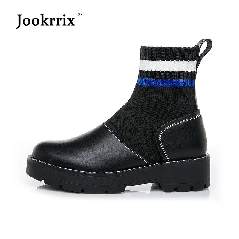 EARTH STAR Sock Shoes Women Fashion Brand Knitting Boots Lady Real Leather chaussure Autumn Female Elasticity footware Striped
EARTH STAR Sock Shoes Women Fashion Brand Knitting Boots Lady Real Leather chaussure Autumn Female Elasticity footware Striped
