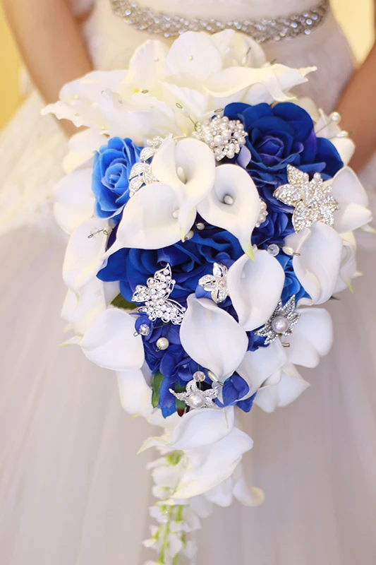 IFFO Royal Blue Bouquet, White Calla Lily Bridal Bouquet, Water Drops Waterfall Shape, Luxury Jewelry Bouquet Romantic Wedding
IFFO Royal Blue Bouquet, White Calla Lily Bridal Bouquet, Water Drops Waterfall Shape, Luxury Jewelry Bouquet Romantic Wedding