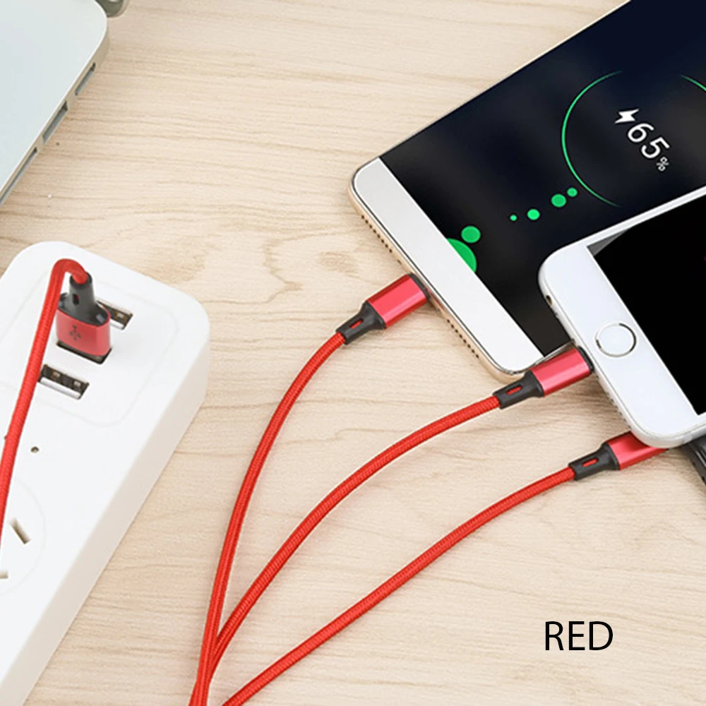 VOXLINK 3 в 1 USB кабель для iPhone XS Max XR X 8 7 зарядное устройство Micro Android TypeC кабели