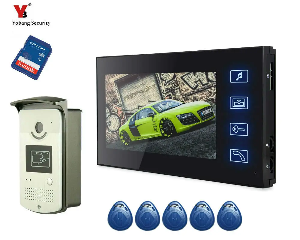 Yobang Security freeship 7Inch Color Record Screen Video Intercom Door Phone Kit + RFID Access Doorbell Camera+SD card
Yobang Security freeship 7Inch Color Record Screen Video Intercom Door Phone Kit + RFID Access Doorbell Camera+SD card