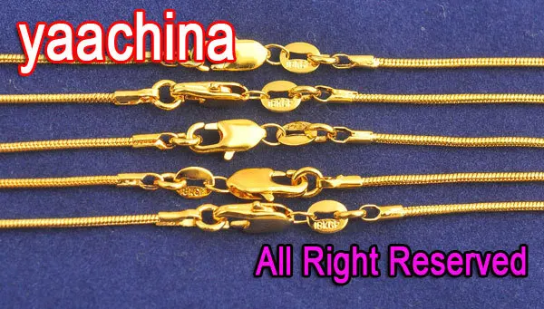 5PCS 16-30 Inches New Jewelry Yellow Gold Filled Necklaces Snake Chain New Necklace 1.3MM For Pendant Jewelry
5PCS 16-30 Inches New Jewelry Yellow Gold Filled Necklaces Snake Chain New Necklace 1.3MM For Pendant Jewelry