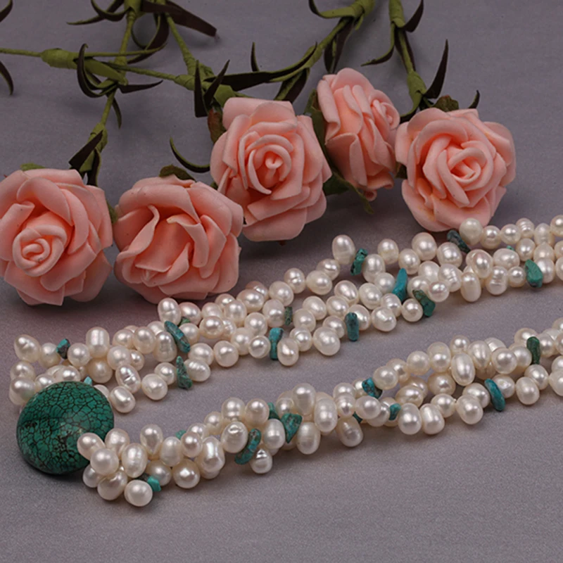 JYX Classic Turquoise Necklaces purple natural freshwater pearl with blue turquoise choker 5.5*7m 15.5" amazing jewelry
JYX Classic Turquoise Necklaces purple natural freshwater pearl with blue turquoise choker 5.5*7m 15.5" amazing jewelry