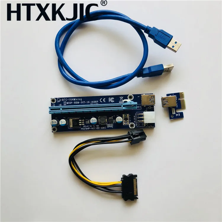 PCI E PCIe Express 1X до 16X GPU удлинитель Riser USB 3 0 кабель 60 см + Molex SATA Power для BTC Биткоин Litecoin