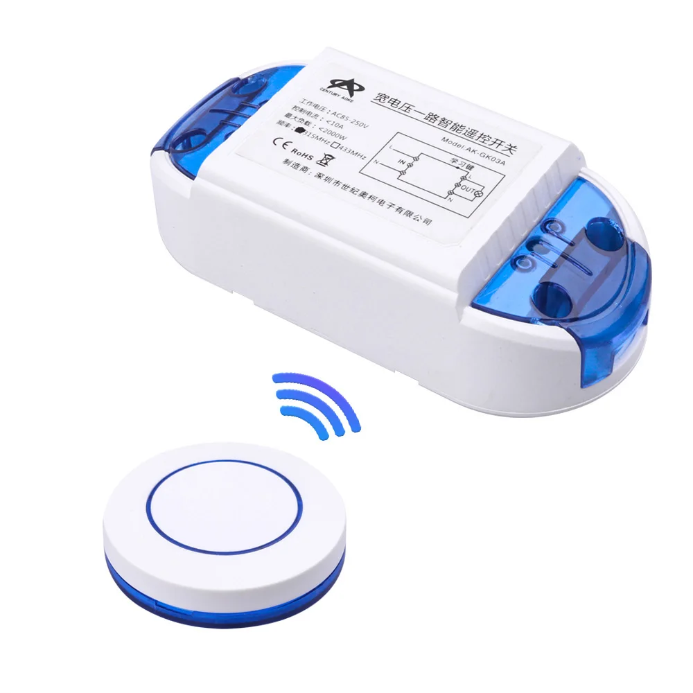 433Mhz Wireless Remote Control AC 85V-250V Switch System 1CH Relay Module Wireless Remote Transmitter Receiver Remote Contorller
433Mhz Wireless Remote Control AC 85V-250V Switch System 1CH Relay Module Wireless Remote Transmitter Receiver Remote Contorller