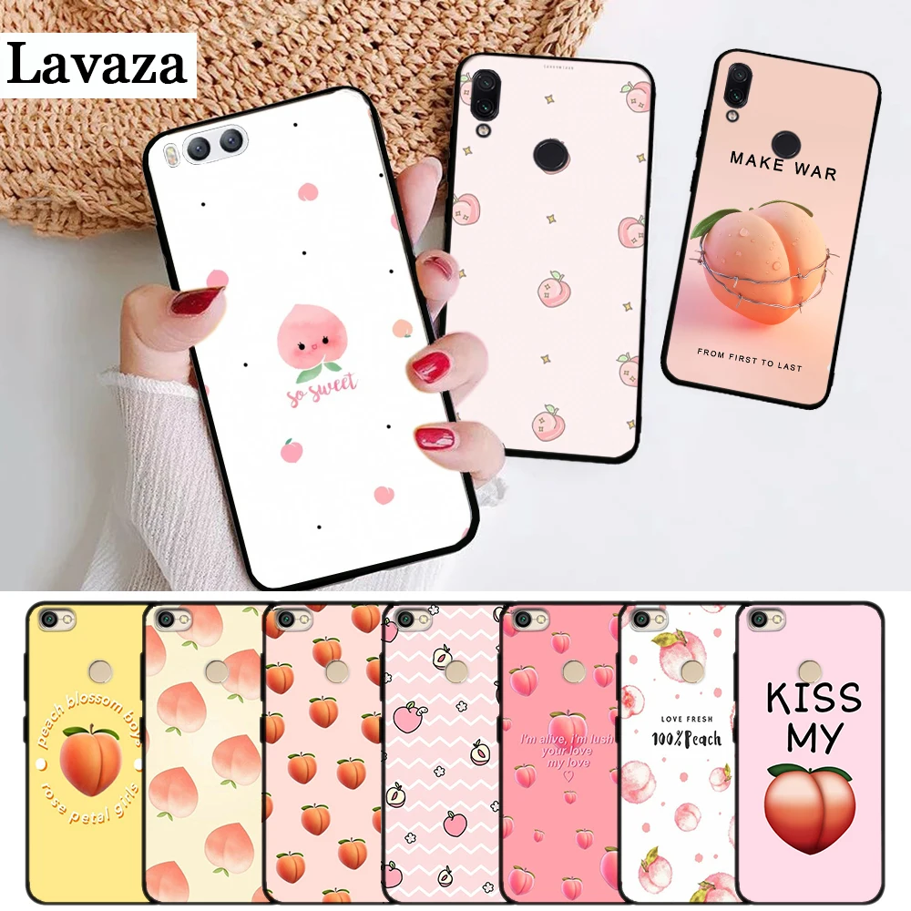 Lavaza розовый персик силиконовый чехол для телефона Xiaomi Redmi 4A 4X 5 5A 6 6A 7 7A 8 8A K20 Pro Plus S2