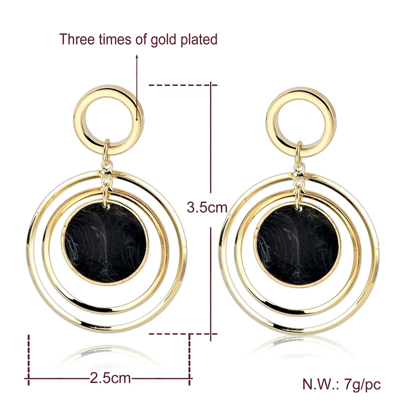 CHICVIE NEW High Quality Unique Polished Gold Earrings with Double Circle & Black Marble Stone Charm Pendant Earrings SER170006
CHICVIE NEW High Quality Unique Polished Gold Earrings with Double Circle & Black Marble Stone Charm Pendant Earrings SER170006