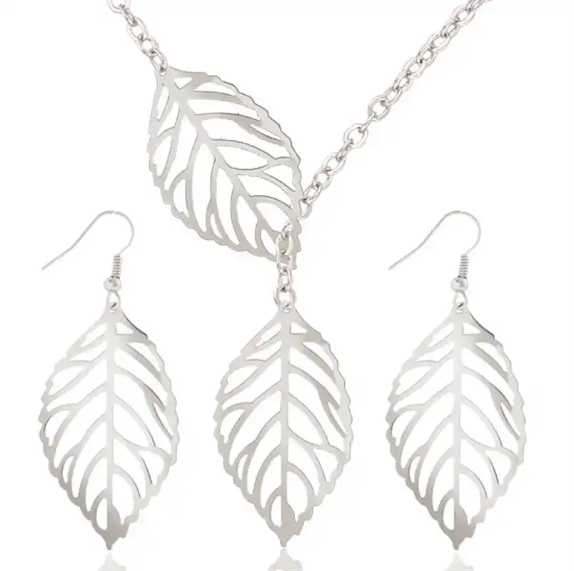 2019 hot cheap jewelry wholesale Fashion Leaves Hook Hollow Dangle Earrings Necklace Jewelry Set for Woman Free Shipping
2019 hot cheap jewelry wholesale Fashion Leaves Hook Hollow Dangle Earrings Necklace Jewelry Set for Woman Free Shipping