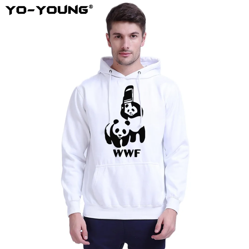 Yo Young для мужчин Премиум толстовки кофты забавные имитирующие логотип WWF панда