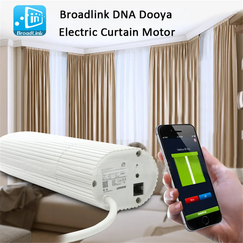 Broadlink ДНК Dooya Шторы двигателя DT360E 45 Вт + DC2760 WI FI удаленного Управление для умного