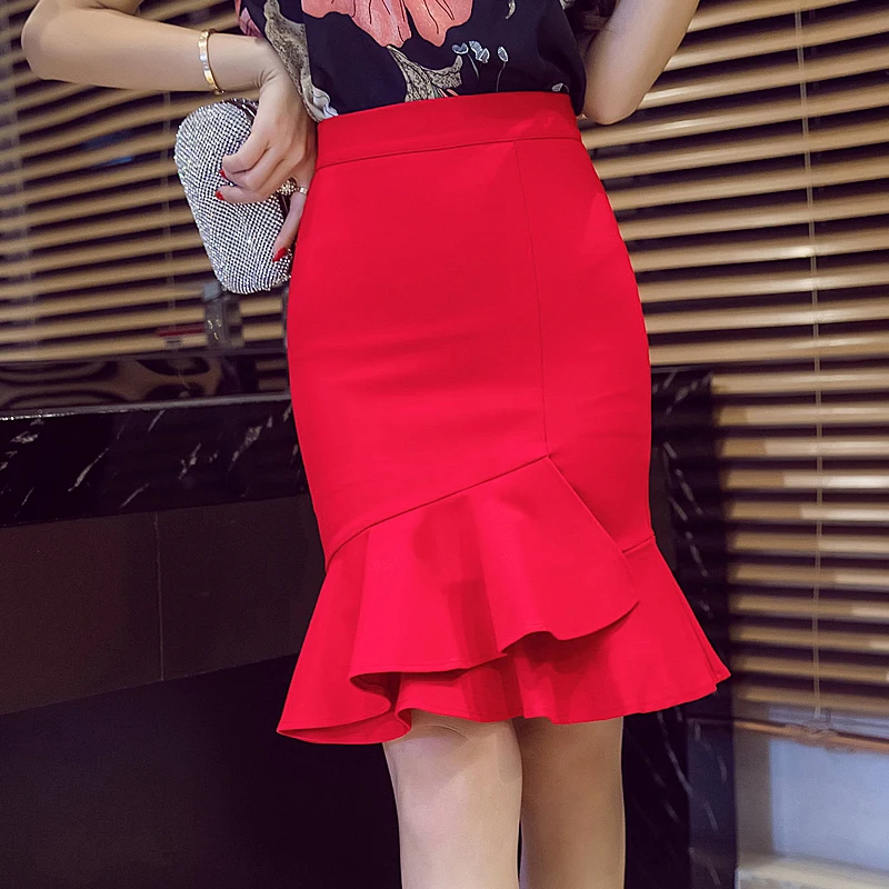 S-5XL New High Waist Ruffles Mermaid Skirt Elegant Women Skirts Sexy Package Hip Fashion Skirt Cute Ladies Bodycon Skirt
S-5XL New High Waist Ruffles Mermaid Skirt Elegant Women Skirts Sexy Package Hip Fashion Skirt Cute Ladies Bodycon Skirt