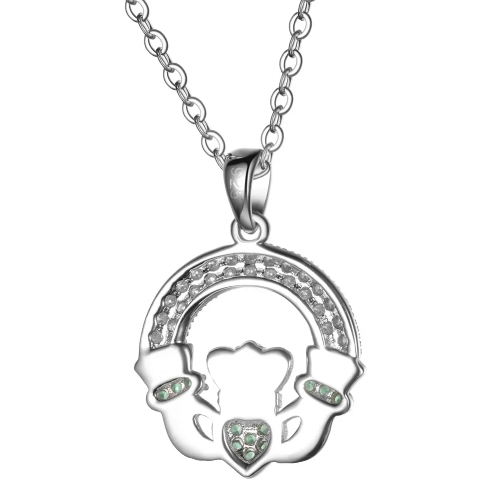 925 Sterling Silver Jewelry Green CZ Cubic Zirconia Wedding Bridal Irish Claddagh Pendant Necklaces For Womens Birthday Gifts
925 Sterling Silver Jewelry Green CZ Cubic Zirconia Wedding Bridal Irish Claddagh Pendant Necklaces For Womens Birthday Gifts