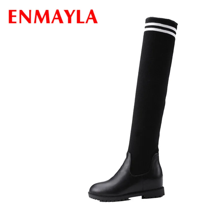 ENMAYLA Flats Tight Long Boots Women Harajuku Slip-On Over-the-Knee Boots Black Height Increasing School Girls Shoes lWoman
ENMAYLA Flats Tight Long Boots Women Harajuku Slip-On Over-the-Knee Boots Black Height Increasing School Girls Shoes lWoman