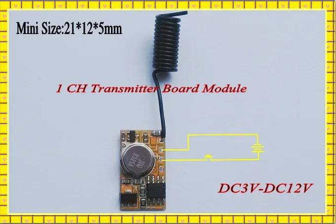 Модуль передатчика кодирования PCB + 12 В DC приемник RF 3 в 7 4 5 6 9 передатчик