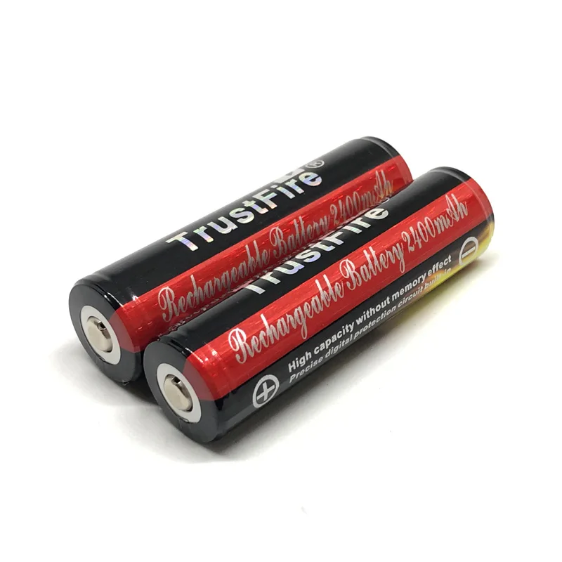 

2pcs/lot TrustFire Protected 18650 3.7V 2400mAh Cameras Torches Flashlights Battery Rechargeable Lithium Batteries Cell with PCB