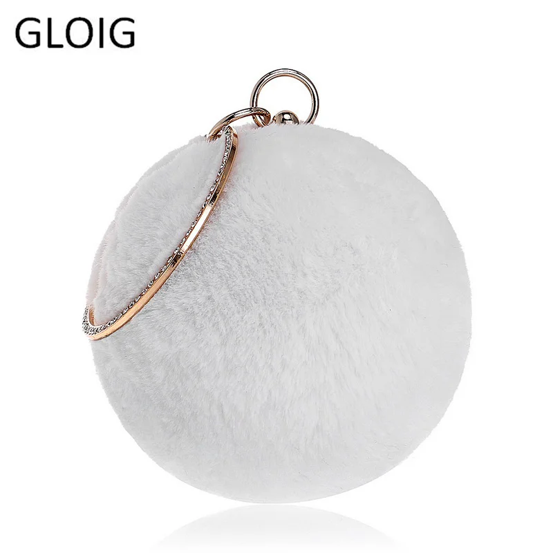 GLOIG Fashion Winter Faux Fur Women Evening Bags With Diamonds Metal Circular Design Lady Clutch Party Female Handbags
GLOIG Fashion Winter Faux Fur Women Evening Bags With Diamonds Metal Circular Design Lady Clutch Party Female Handbags