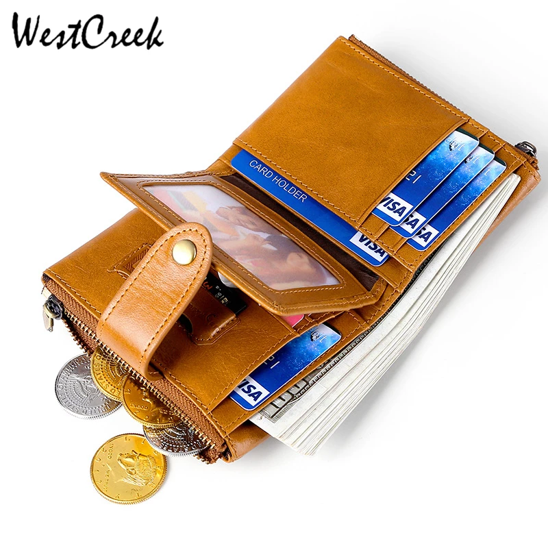 WESTCREEK RFID Blocking Small Genuine Leather Wallet Men Crazy Horseskin Oil Wax Skin Short Mini Wallets with Zipper Coin Pocket
WESTCREEK RFID Blocking Small Genuine Leather Wallet Men Crazy Horseskin Oil Wax Skin Short Mini Wallets with Zipper Coin Pocket