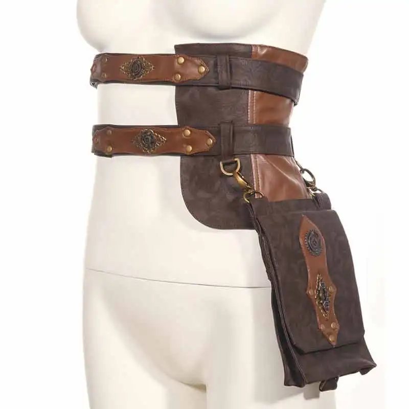 Corzzet Brown Gothic Rock Motorcycle Bags PU Leather Steampunk Waist Bag Pack Vintage Women Corset Halloween Costume Accessories
Corzzet Brown Gothic Rock Motorcycle Bags PU Leather Steampunk Waist Bag Pack Vintage Women Corset Halloween Costume Accessories