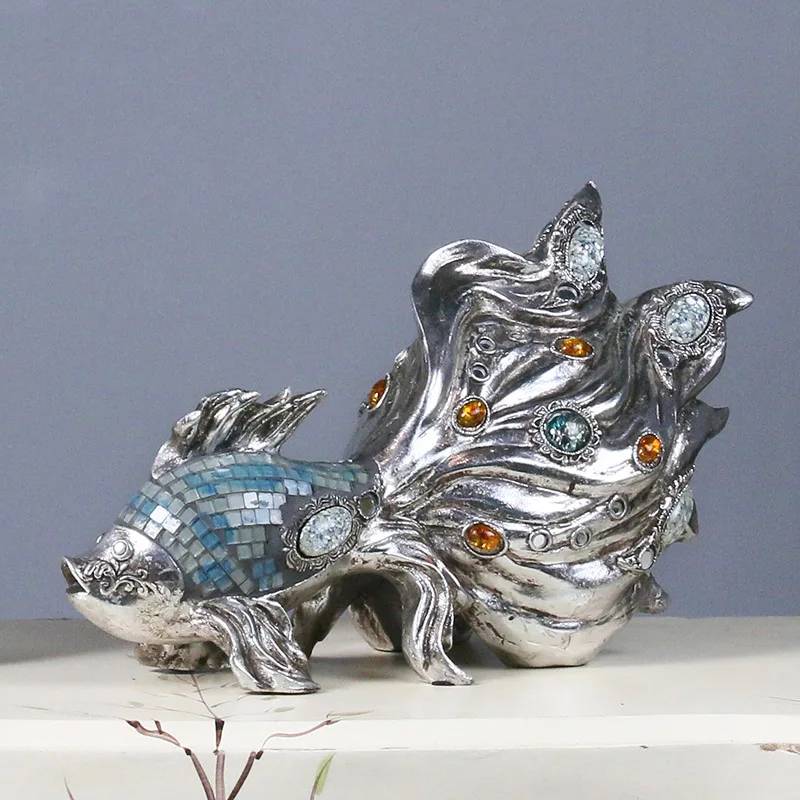 European modern creative luxury lovers fish crafts Household living room wine cabinet decorations Wedding gifts
European modern creative luxury lovers fish crafts Household living room wine cabinet decorations Wedding gifts