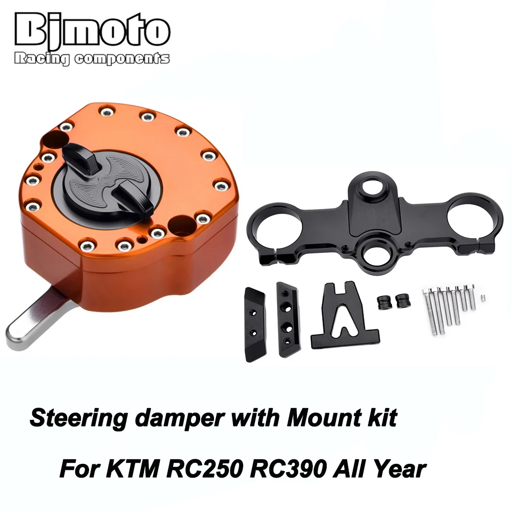 BJMOTO Motorcycle CNC Steering Damper Stabilizer & Mounting Bracket For RC250 RC390 RC 250 390 All Year
BJMOTO Motorcycle CNC Steering Damper Stabilizer & Mounting Bracket For RC250 RC390 RC 250 390 All Year