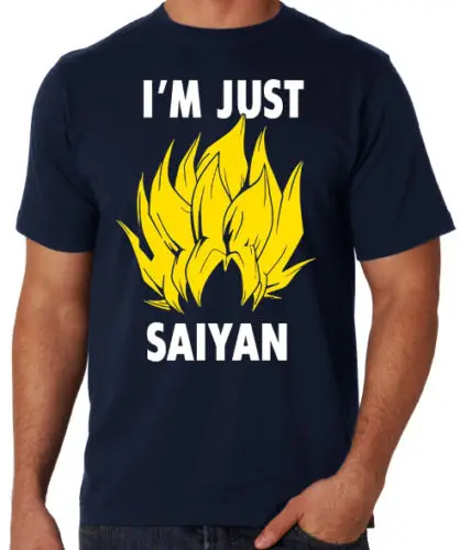 Dragonball Z Dragon Ball I'm Just Saiyan Vegeta Goku Аниме Мужская синяя футболка Бесплатная доставка