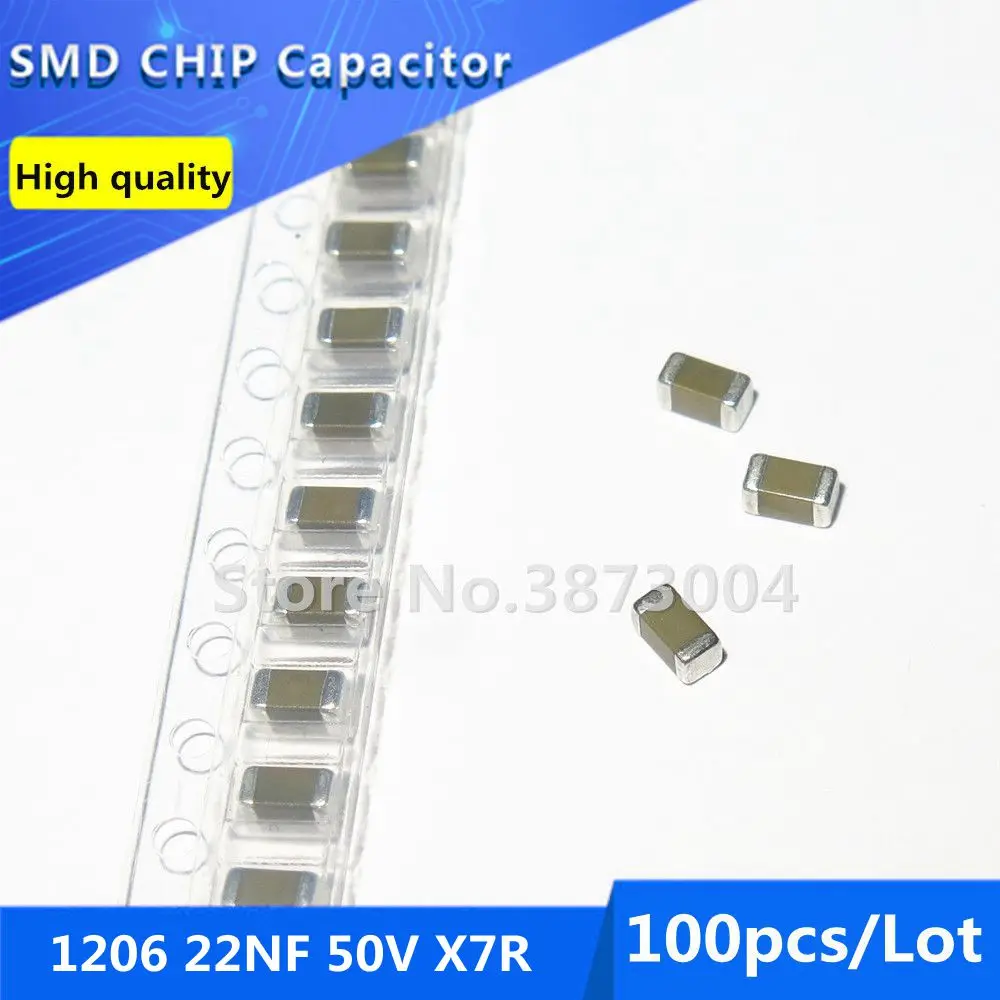 100 шт 1206 22PF 50V 220 C0G/NPO 5% толстая пленка чип многослойный керамический