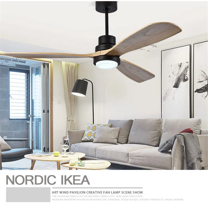 Фото Американский потолочный ретро-вентилятор современная лампа в скандинавском
