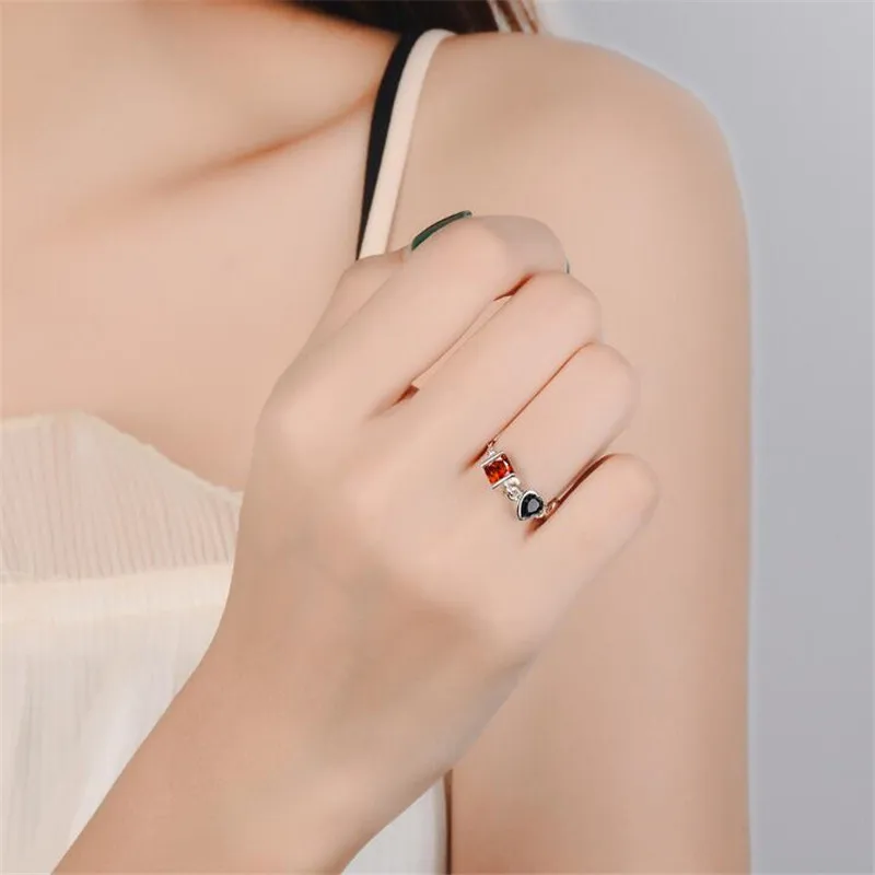 Creative New Arrival Adjustable Love Chain 925 Sterling Silver Jewelry Personality Heart Shaped Square Crystal Rings SR378
Creative New Arrival Adjustable Love Chain 925 Sterling Silver Jewelry Personality Heart Shaped Square Crystal Rings SR378