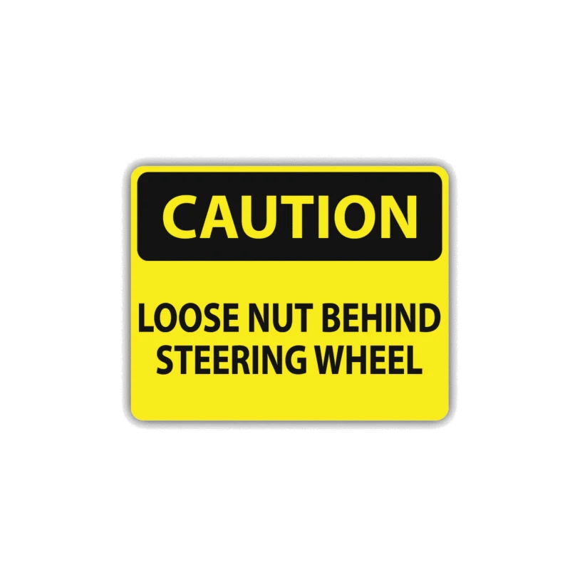YJZT 12CM*9.4CM Warning Loose Nut Behind Steering Wheel Danger Car Sticker Decal PVC 12-1472
YJZT 12CM*9.4CM Warning Loose Nut Behind Steering Wheel Danger Car Sticker Decal PVC 12-1472