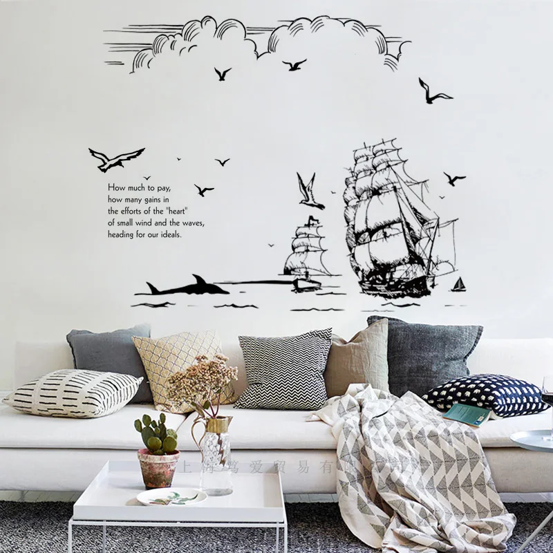 Sketch Seabirds sailboat Wall Stickers Vinyl DIY Art Wall Decals for Living Room Sofa Background wall Home Decoration stickers
Sketch Seabirds sailboat Wall Stickers Vinyl DIY Art Wall Decals for Living Room Sofa Background wall Home Decoration stickers