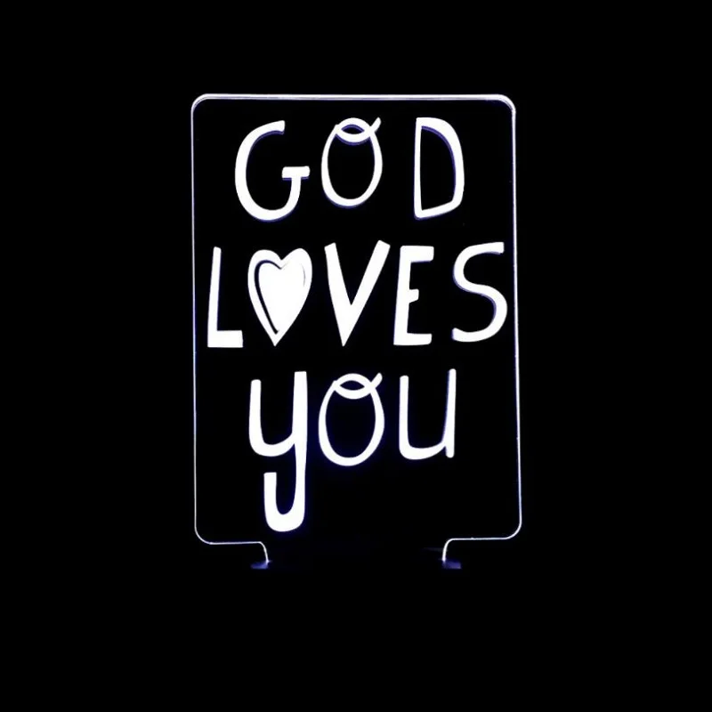3D visual god loves you Multi-colored Acrylic Light Creative gift Home Furnishing 7 color change
3D visual god loves you Multi-colored Acrylic Light Creative gift Home Furnishing 7 color change