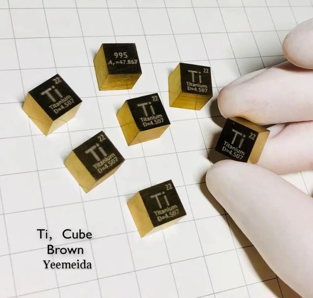 

High Purity 99.5% Pure Titanium Ti Carved Element Periodic Table 10mm Cube