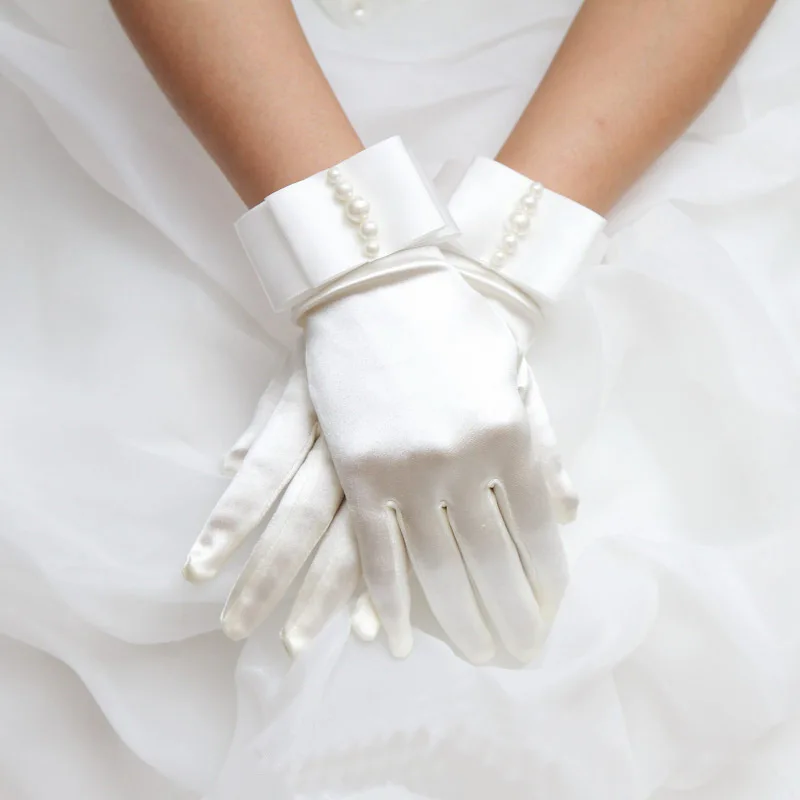 Ivory White Full Fingers Short Wrist Wedding Gloves Pearl Satin Bridal Gloves Outdoor Driving Gloves Bride Wedding Accessories
Ivory White Full Fingers Short Wrist Wedding Gloves Pearl Satin Bridal Gloves Outdoor Driving Gloves Bride Wedding Accessories