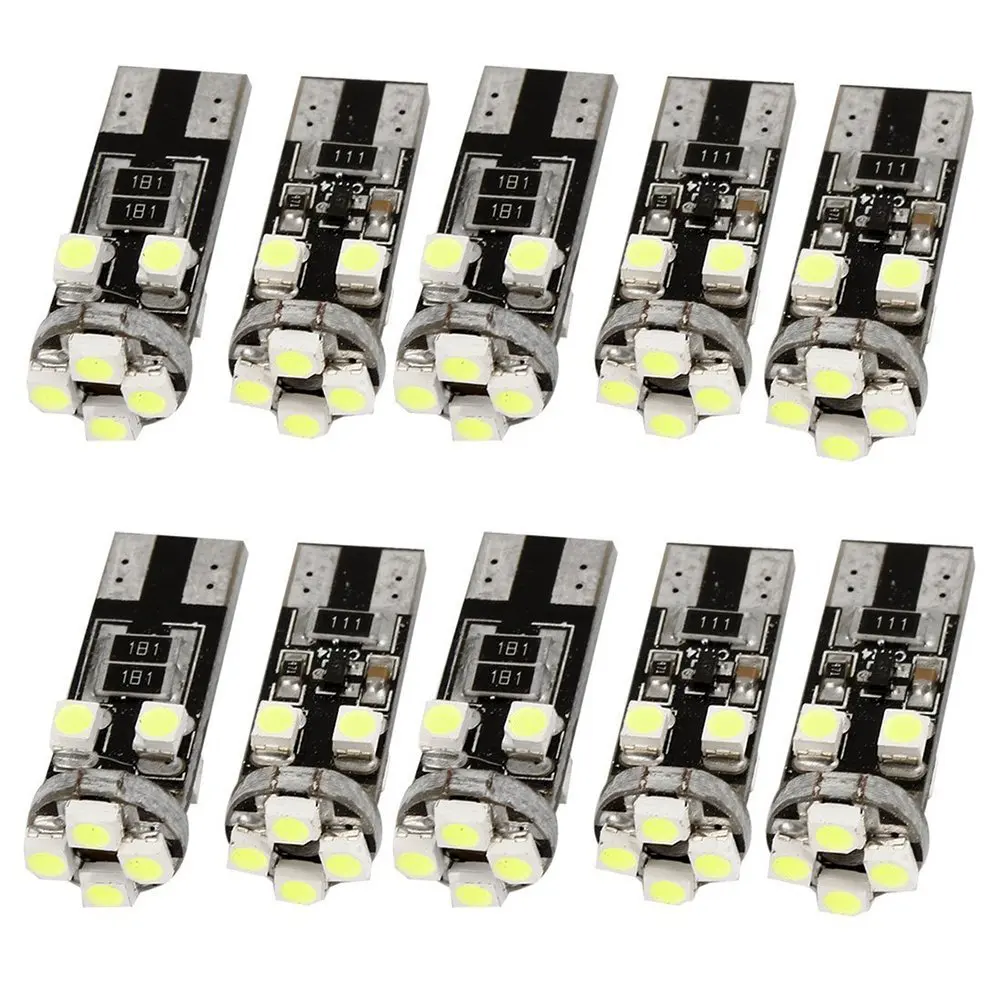 Ampoules clignotant sans erreur светодиодный canbus 8 SMD blanche W5W T10 501 lot X10|w5w t10|led canbust10 led |