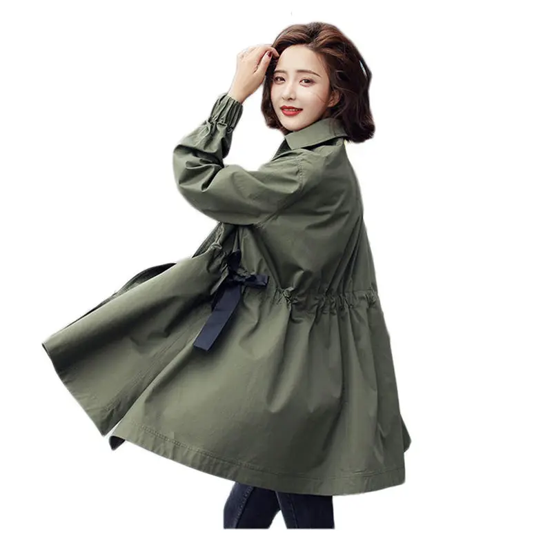 Korean Spring Coat Women Long Casual Drawstring Slim Female Trench Coat 2019 Loose Outerwear Womens Windbreaker jaqueta f409
Korean Spring Coat Women Long Casual Drawstring Slim Female Trench Coat 2019 Loose Outerwear Womens Windbreaker jaqueta f409
