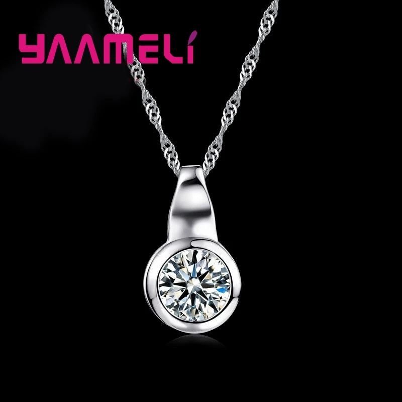New Trendy Simple Pendant Necklace 925 Sterling Silver Jewelry With Cubic Zircons For Women Wedding Party Best Gift
New Trendy Simple Pendant Necklace 925 Sterling Silver Jewelry With Cubic Zircons For Women Wedding Party Best Gift