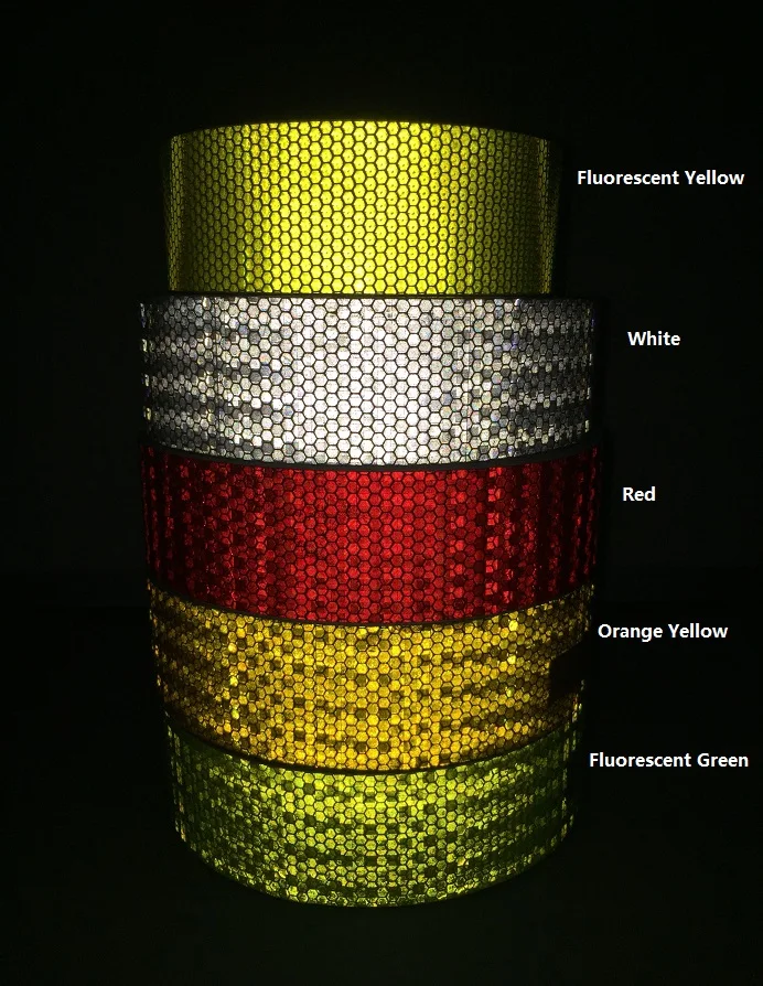 Фото Самоклеящийся ПВХ светоотражающий сигнальный защитный скотч 5 см * 45 м для
