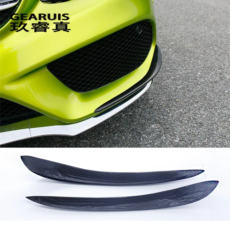 

Car styling fog lamps cover grille slats carbon fiber lights cover decoration strips for Mercedes Benz C Class W205 Accessories