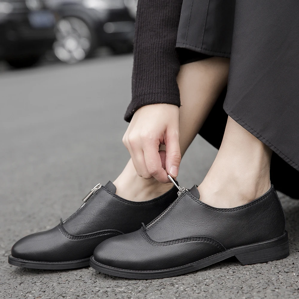Meotina Real Sheepskin Flats Shoes Women Natural Genuine Leather Flat Casual Shoes Zipper Round Toe Shoes Lady Spring Size 33-40
Meotina Real Sheepskin Flats Shoes Women Natural Genuine Leather Flat Casual Shoes Zipper Round Toe Shoes Lady Spring Size 33-40
