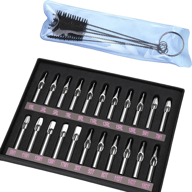 Tattoo Tips Kit 22pcs Sizes Tattoo Tips 304 Stainless Steel Tattoo Nozzle Tips for Needles Set Kit and 1 bag Cleaning Brush
Tattoo Tips Kit 22pcs Sizes Tattoo Tips 304 Stainless Steel Tattoo Nozzle Tips for Needles Set Kit and 1 bag Cleaning Brush