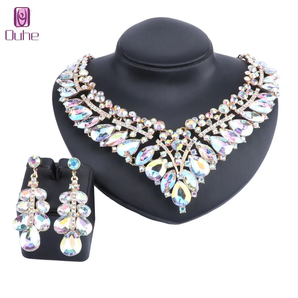 Women Bridal Rhinestone Crystal V-Shaped Teardrop Wedding Necklace Earring Jewelry Sets For Brides Formal Dress 9 Colors
Women Bridal Rhinestone Crystal V-Shaped Teardrop Wedding Necklace Earring Jewelry Sets For Brides Formal Dress 9 Colors