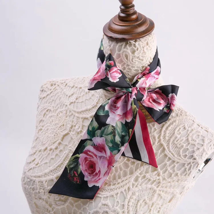 Pink Floral Striped Skinny Scarf Natural Silk Choker Lady Headband Bag Hairband Ribbon Scarves Drop Shipping KZSBD105
Pink Floral Striped Skinny Scarf Natural Silk Choker Lady Headband Bag Hairband Ribbon Scarves Drop Shipping KZSBD105