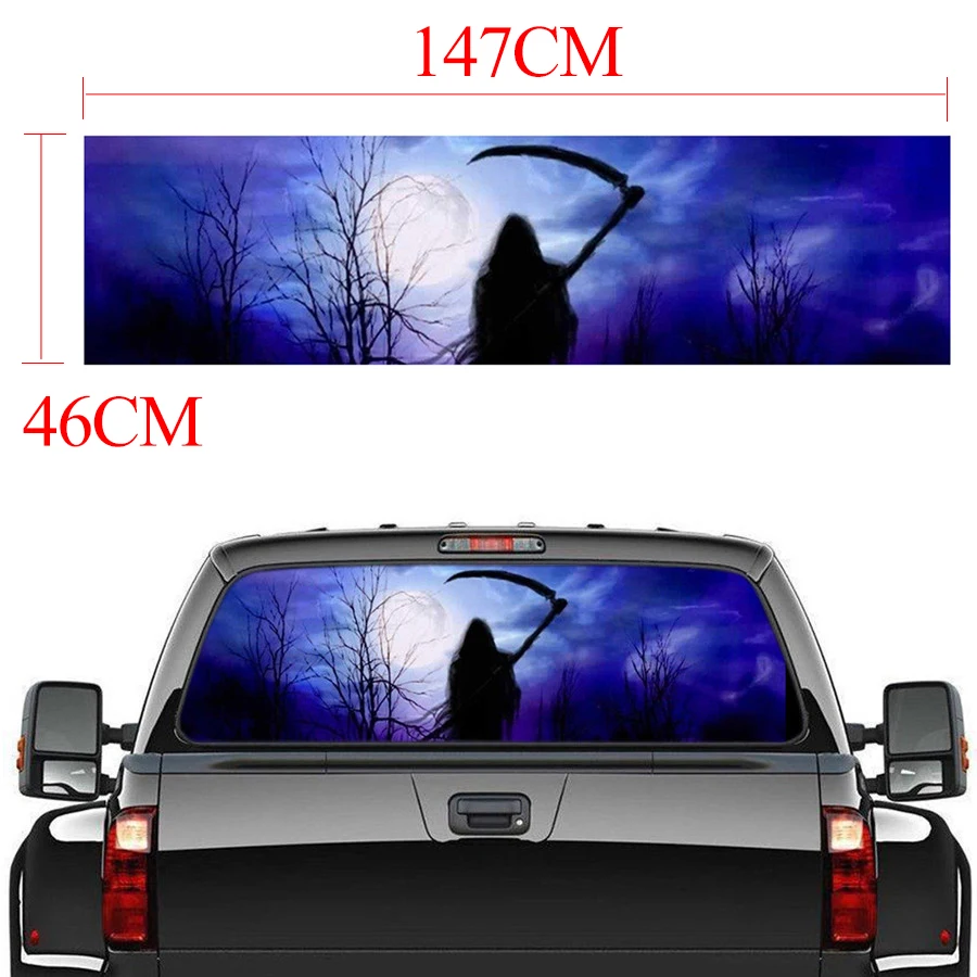 147x46cm Rear Window Sticker Grim Reaper horror Forest Rear Window Graphic Decal for Truck suv Jeep
147x46cm Rear Window Sticker Grim Reaper horror Forest Rear Window Graphic Decal for Truck suv Jeep