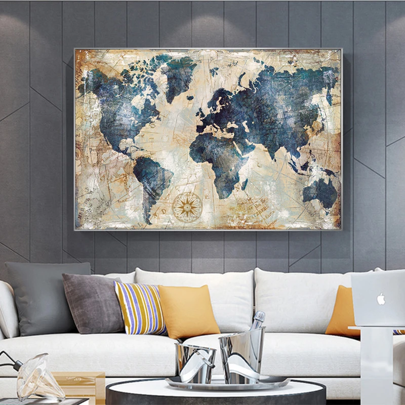Modern Retro Abstract Living room Decor Worldmap Poster Unframed Canvas Painting Home Decoration Kitchen Wall Art Picture
Modern Retro Abstract Living room Decor Worldmap Poster Unframed Canvas Painting Home Decoration Kitchen Wall Art Picture