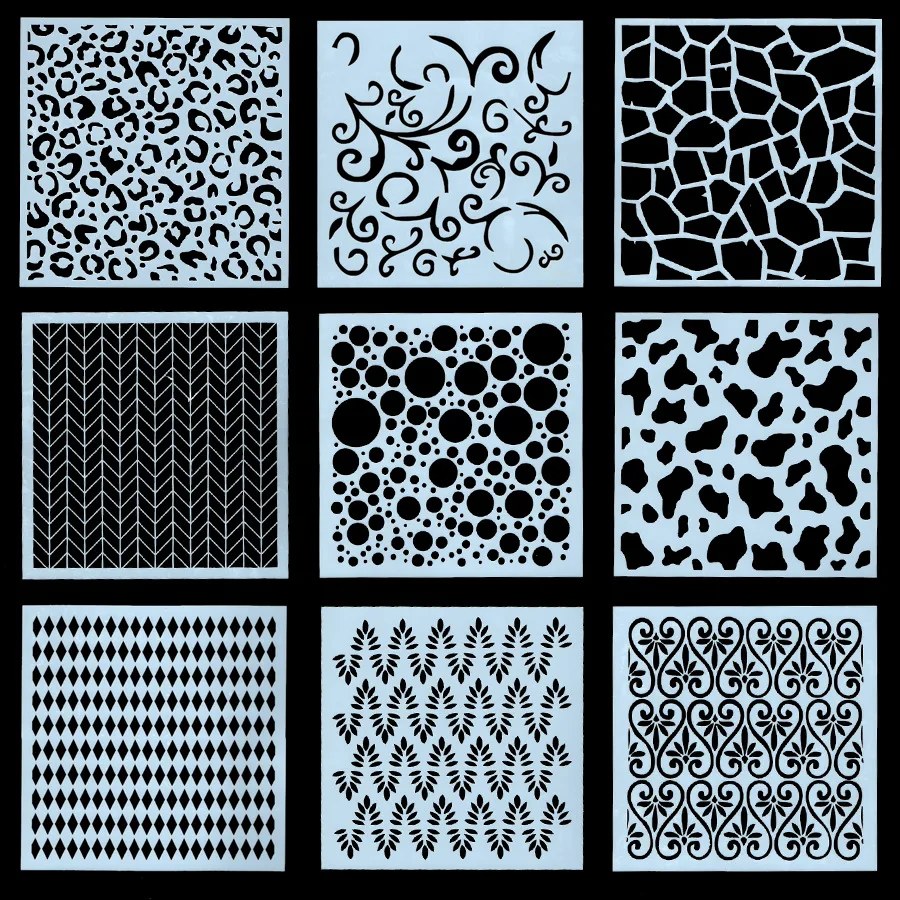 9Pcs/Set 13cm Geometry Texture DIY Layering Stencils Wall Painting Scrapbook Coloring Embossing Album Decorative Template
9Pcs/Set 13cm Geometry Texture DIY Layering Stencils Wall Painting Scrapbook Coloring Embossing Album Decorative Template