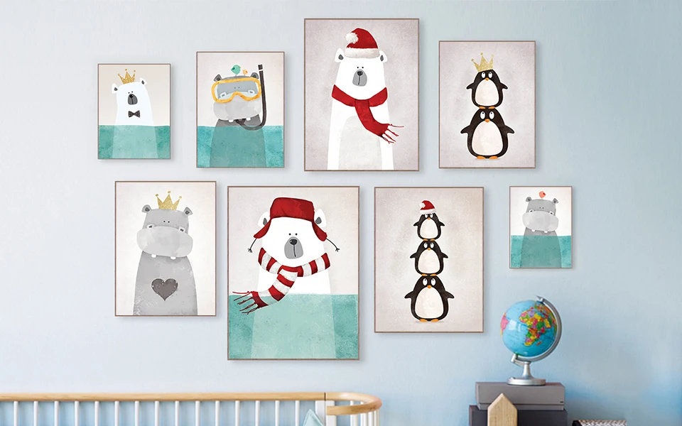 Modern Nordic Kawaii Bear Hippo Bird Animal Art Prints Poster Cartoon Wall Pictures Canvas Painting No Framed Kids Room Decor
Modern Nordic Kawaii Bear Hippo Bird Animal Art Prints Poster Cartoon Wall Pictures Canvas Painting No Framed Kids Room Decor