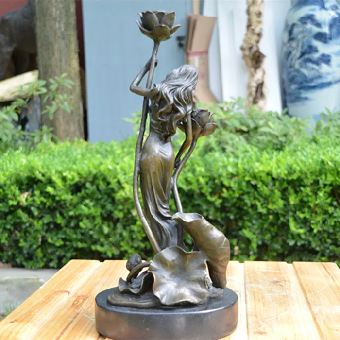 The bronze statue figure ornaments lotus Candlestick crafts jewelry female birthday gift hotel decoration
The bronze statue figure ornaments lotus Candlestick crafts jewelry female birthday gift hotel decoration
